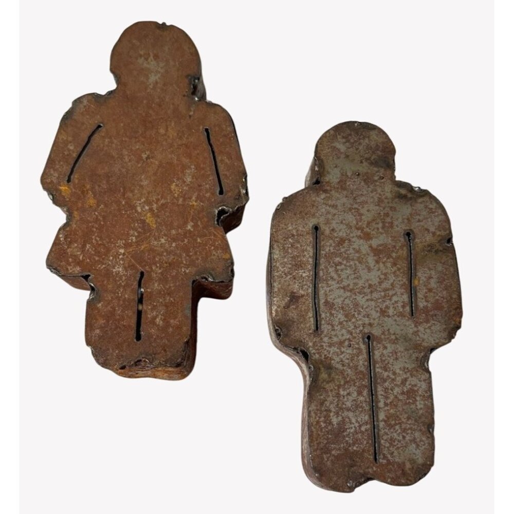 Vintage‎ Rusty Metal Boy Girl Cookie Cutters Rustic Decor Bathroom Symbol